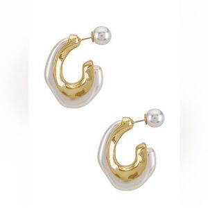 Pearl hoop earrings M75